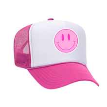 Load image into Gallery viewer, Pink Smiley Face Trucker