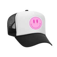 Load image into Gallery viewer, Pink Smiley Face Trucker
