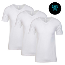 Load image into Gallery viewer, All White V-Neck 3-Pack