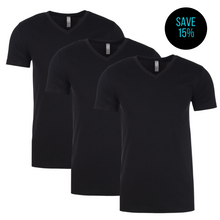 Load image into Gallery viewer, All Black V-Neck 3-Pack