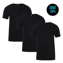 Load image into Gallery viewer, All Black Soft Fitted Crew Tees 3-Pack