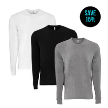 Load image into Gallery viewer, Long Sleeve Crew Neck Basic Color 3 Pack