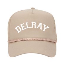 Load image into Gallery viewer, &quot;DELRAY&quot; Puff Print Trucker Cap
