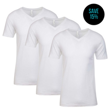 Load image into Gallery viewer, All White V-Neck 3-Pack
